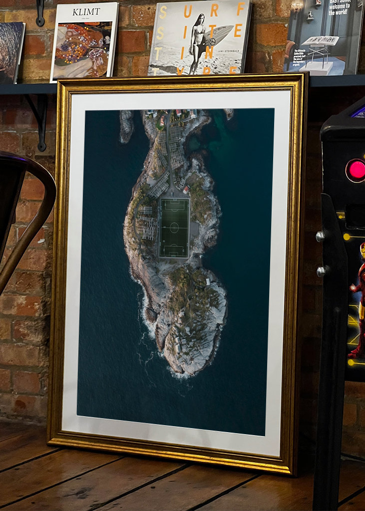 Fußballfeld Norwegen Lofoten