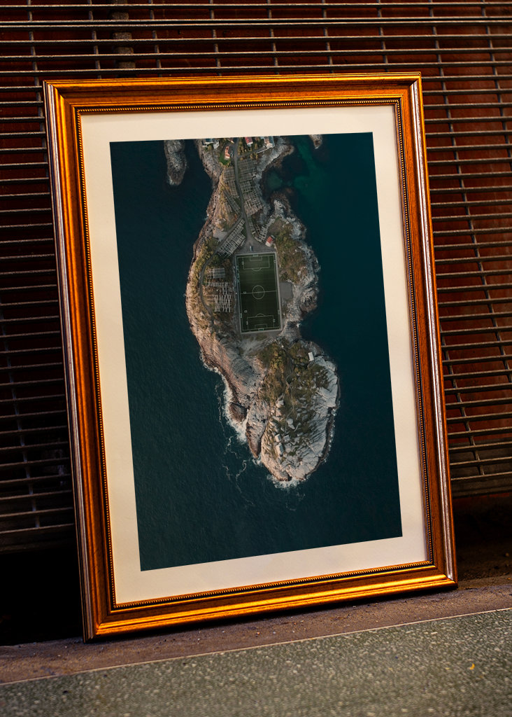 Fußballfeld Norwegen Lofoten