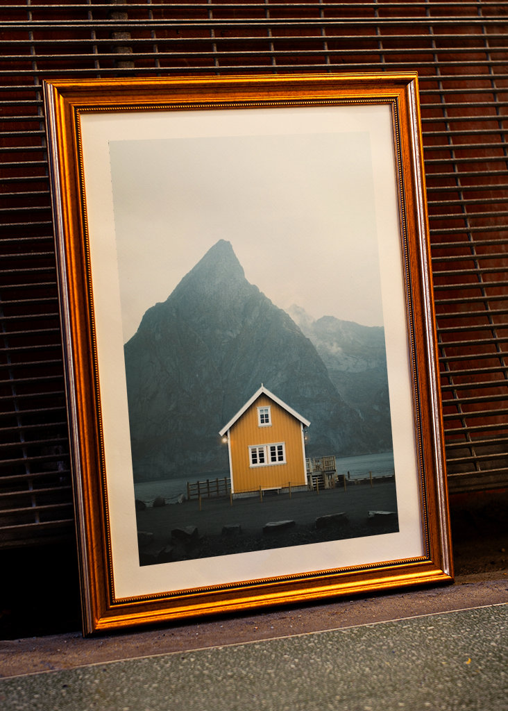 Gelbes Haus auf den Lofoten