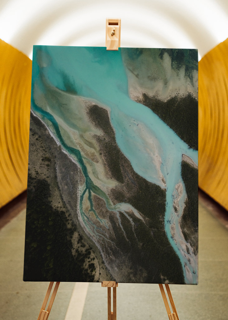 Ledovcová řeka shora