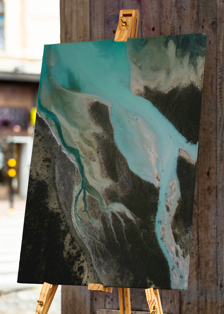 Ledovcová řeka shora