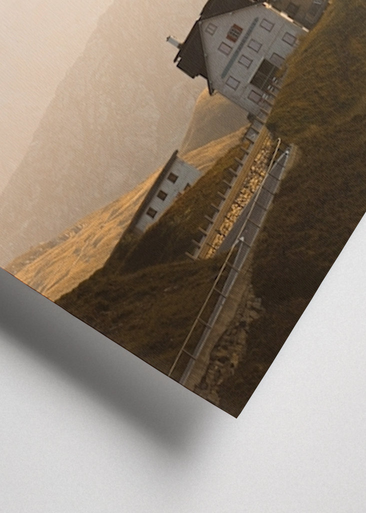 Hus ved det schweiziske bjergpas