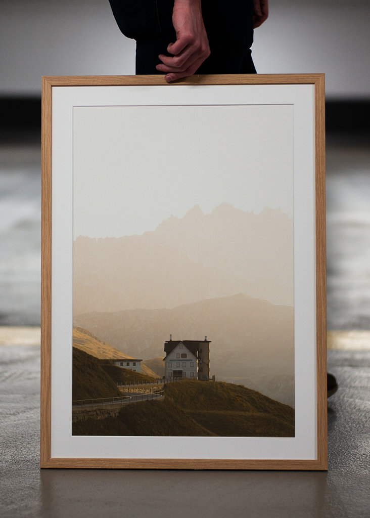 Hus ved det schweiziske bjergpas