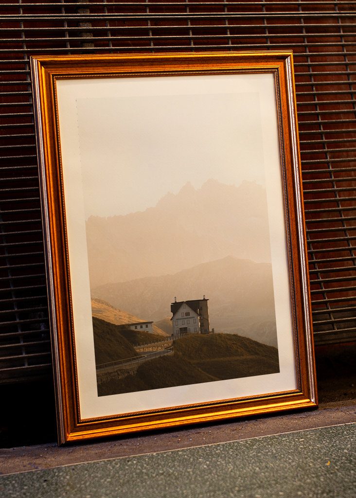 Hus ved det schweiziske bjergpas