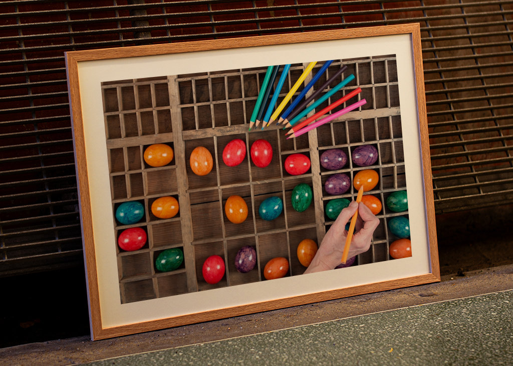 Kleurrijke eieren voor Pasen