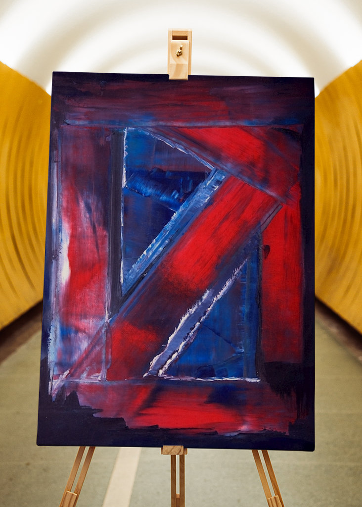 Abstrakte Formen Rot und Blau