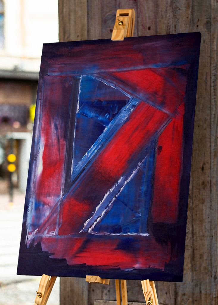 Abstrakte Formen Rot und Blau