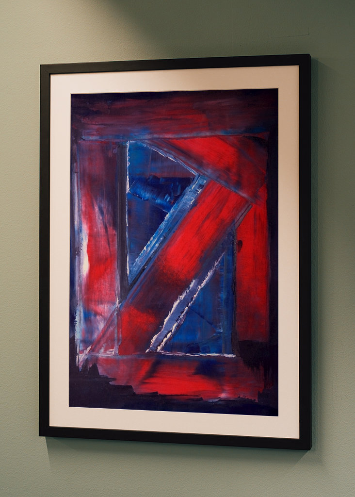 Abstrakte Formen Rot und Blau