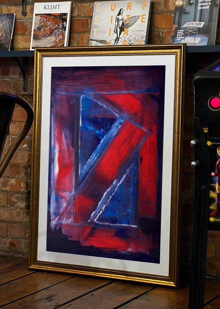 Abstrakte Formen Rot und Blau