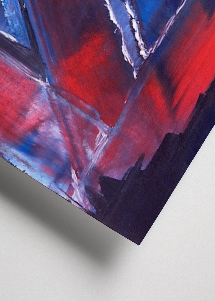 Abstrakte Formen Rot und Blau