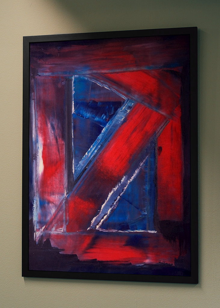 Abstrakte Formen Rot und Blau