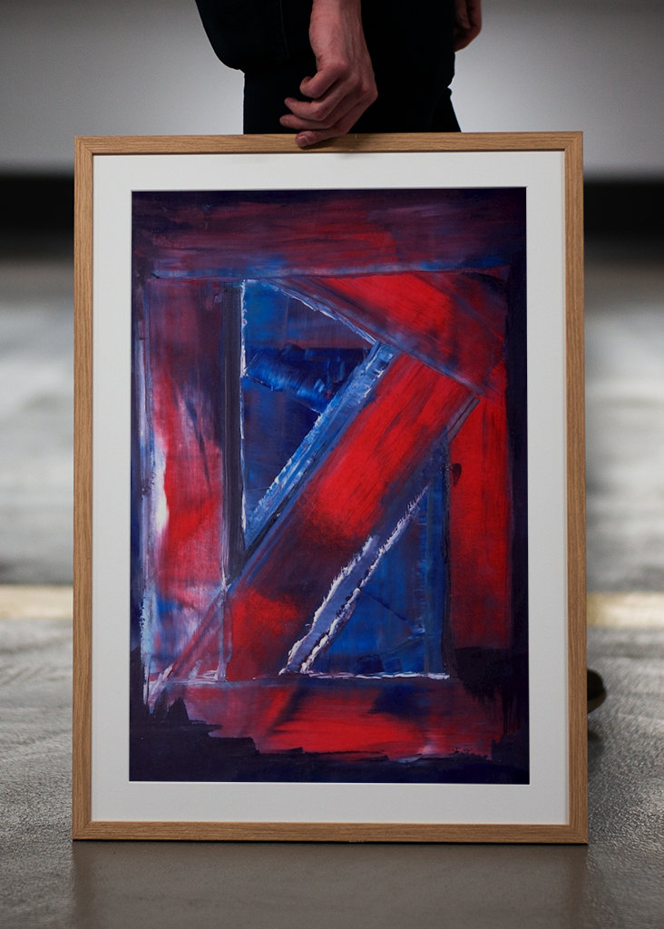 Abstrakte Formen Rot und Blau