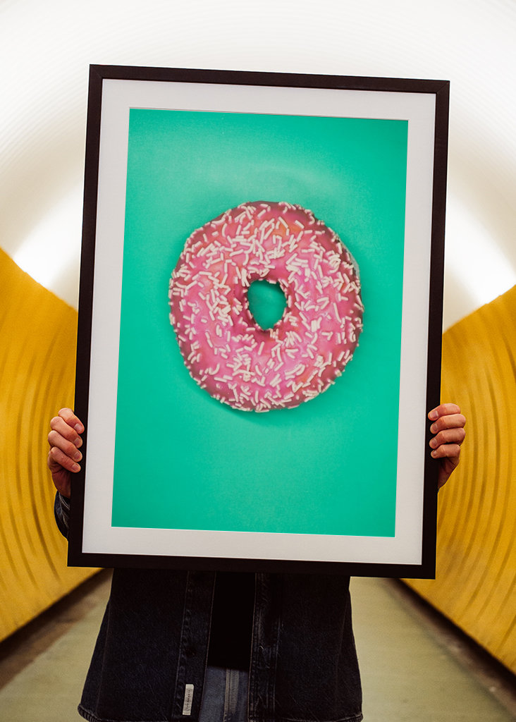 Donut - pink on green