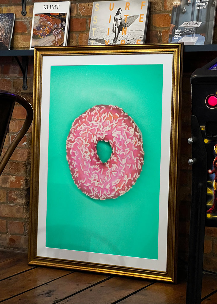 Donut - pink on green