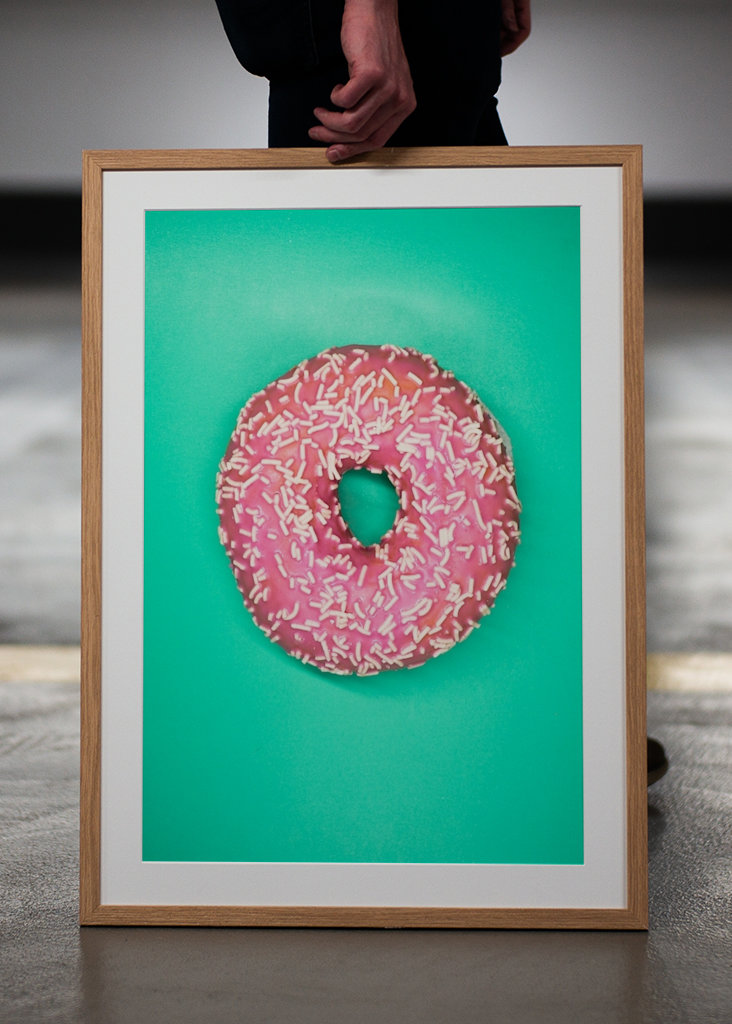 Donut - pink on green