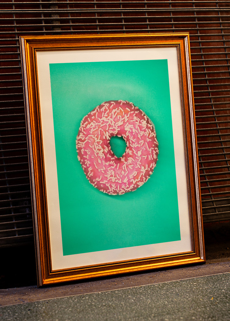 Donut - pink on green