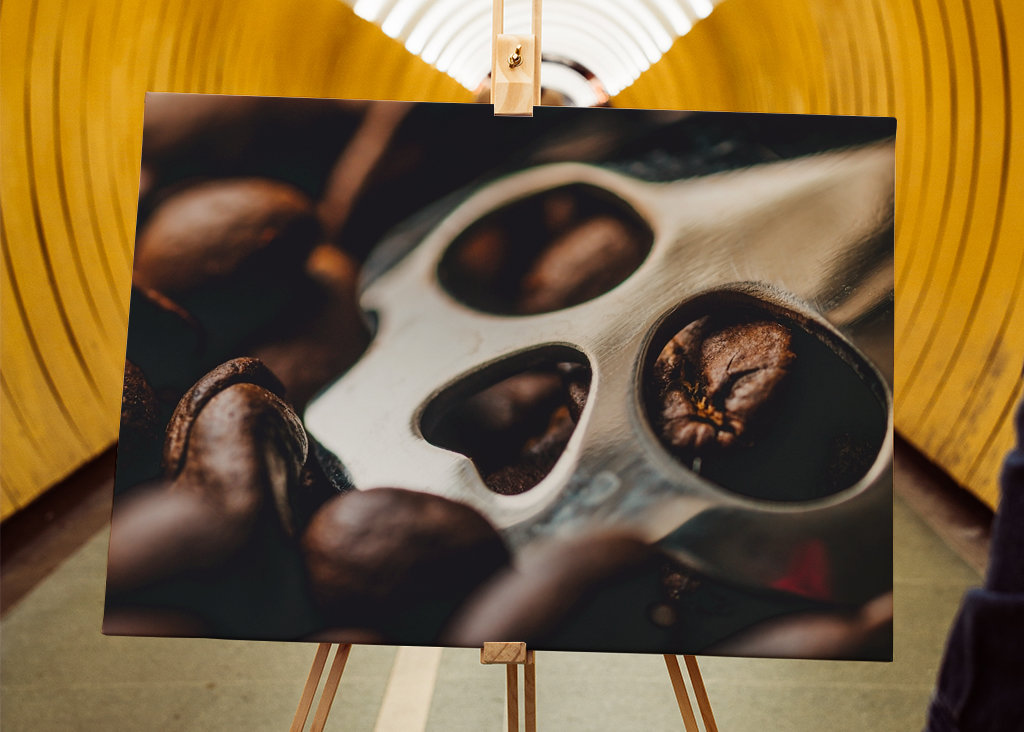 Kraniet blandt kaffebønner