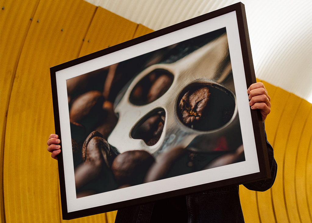 Kraniet blandt kaffebønner