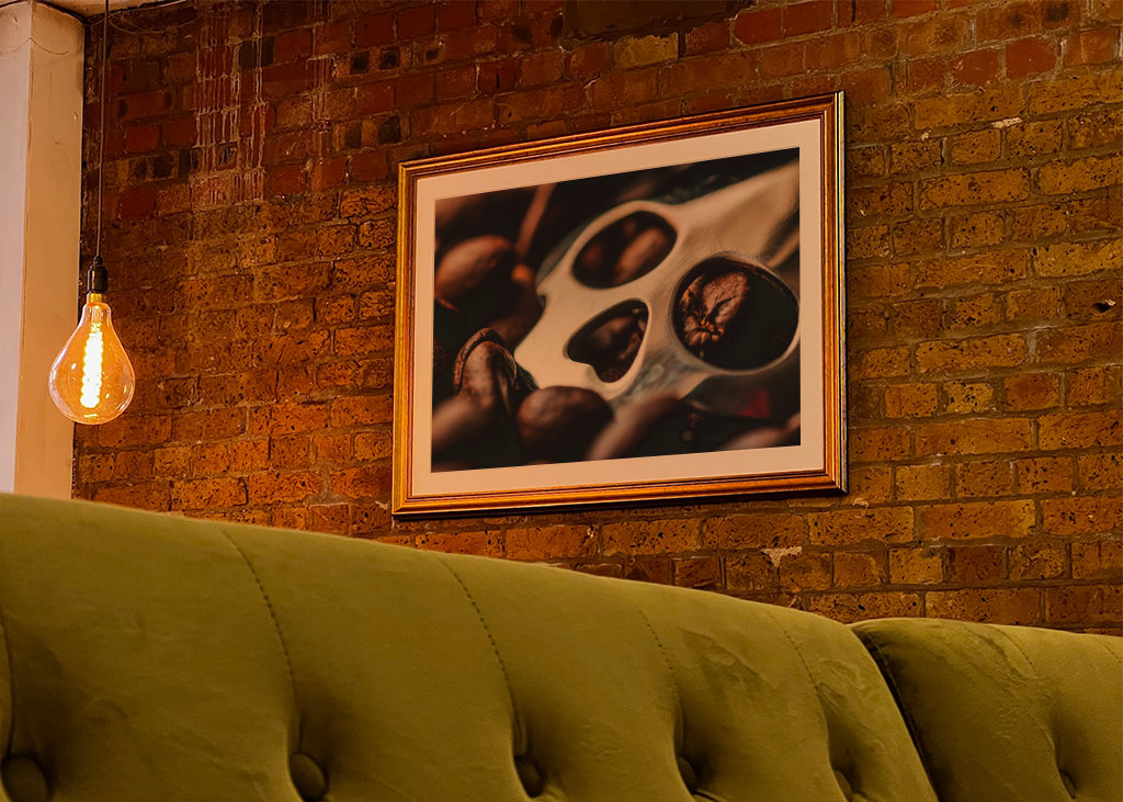 Kraniet blandt kaffebønner