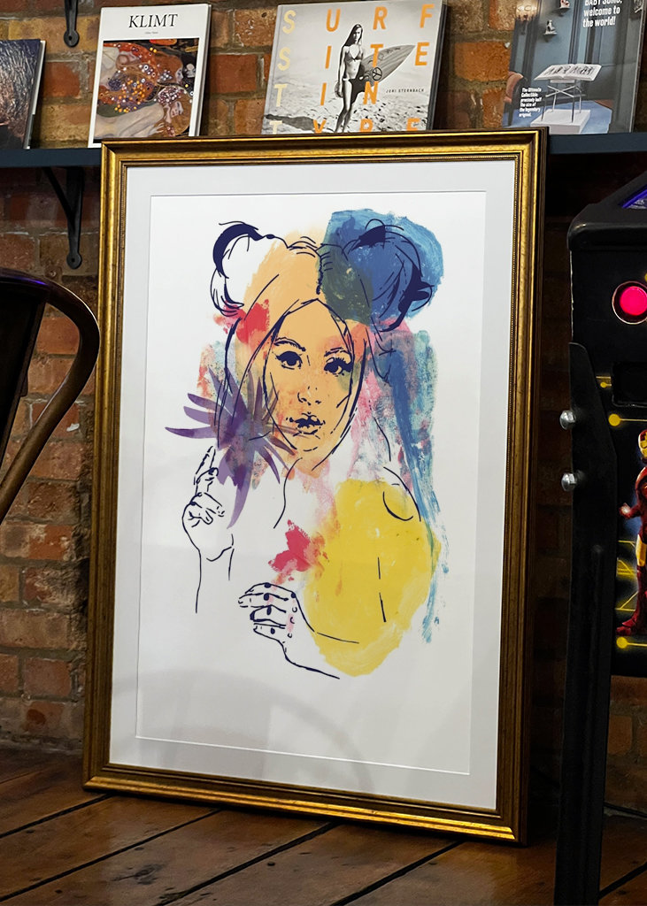 Portrait avec des fleurs