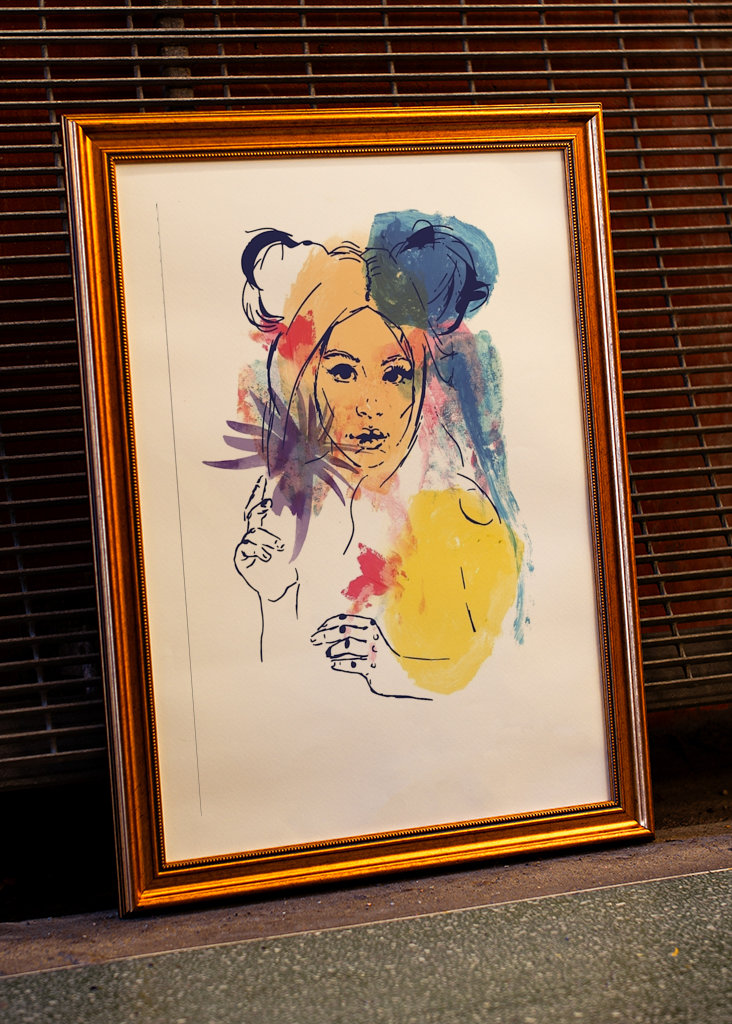 Portrait avec des fleurs