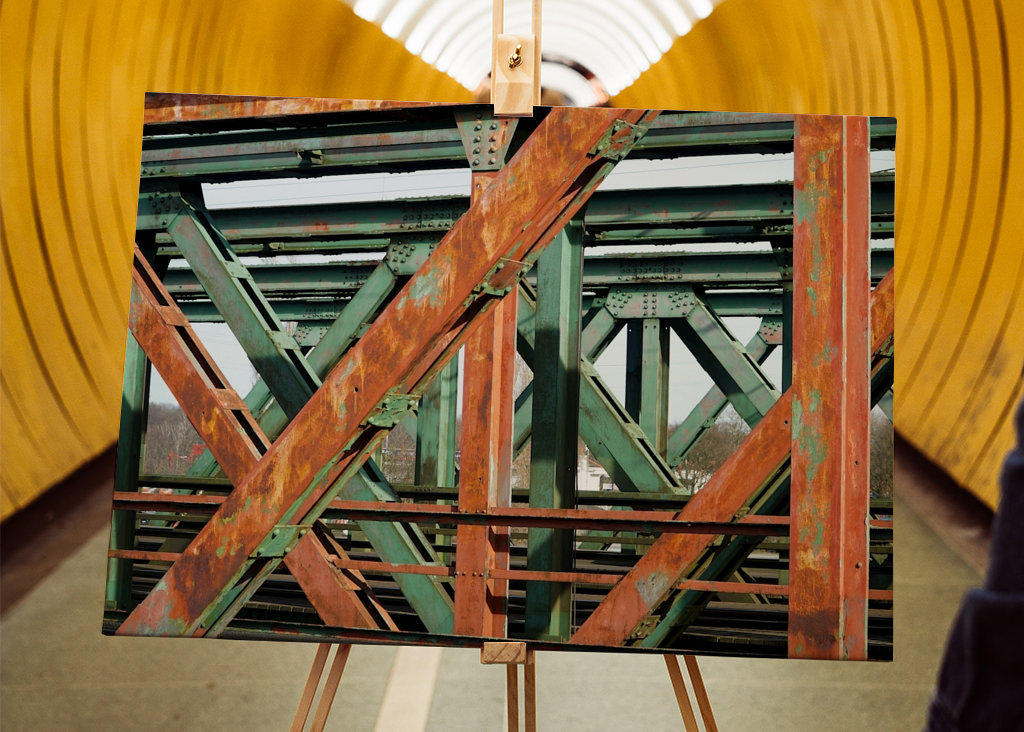 Rostige Eisenbahnbrücke