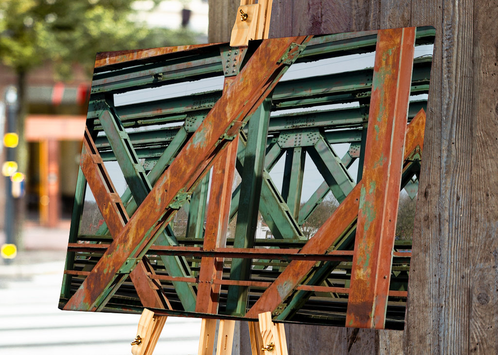 Rostige Eisenbahnbrücke