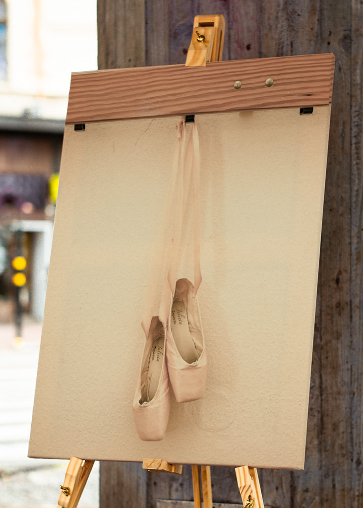 Ballettschuhe vor dem Training