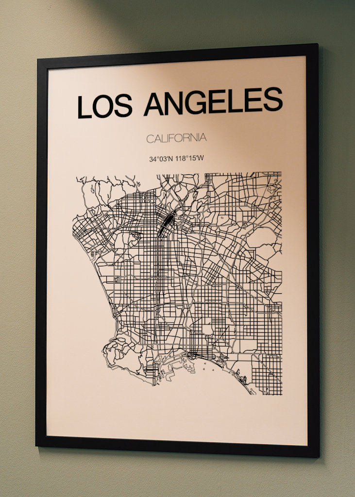 Los Angeles City map Poster