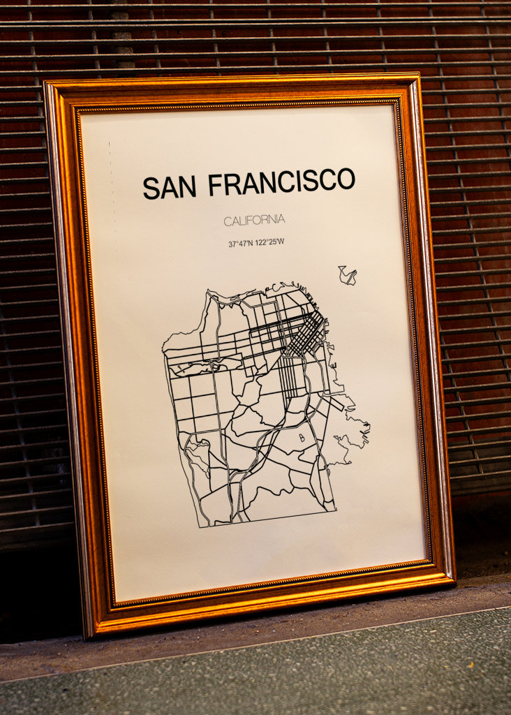 San Francisco City map Poster 