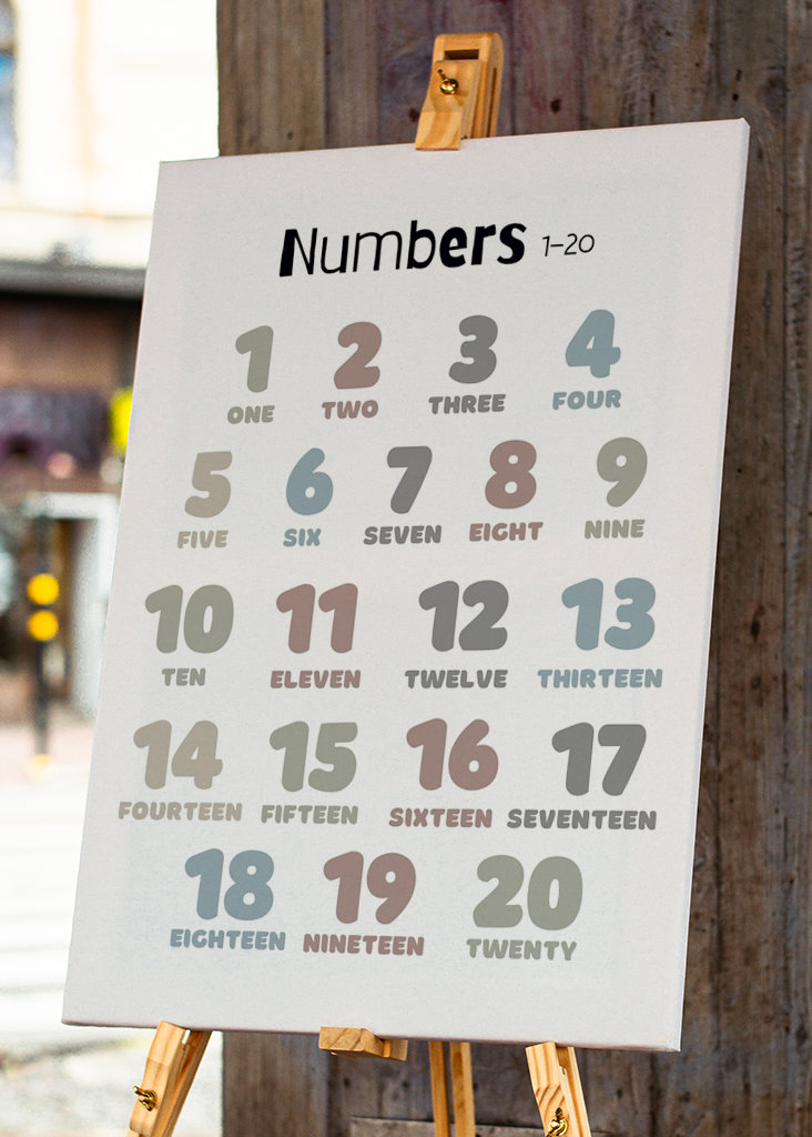 Kids numbers 1-20 Poster