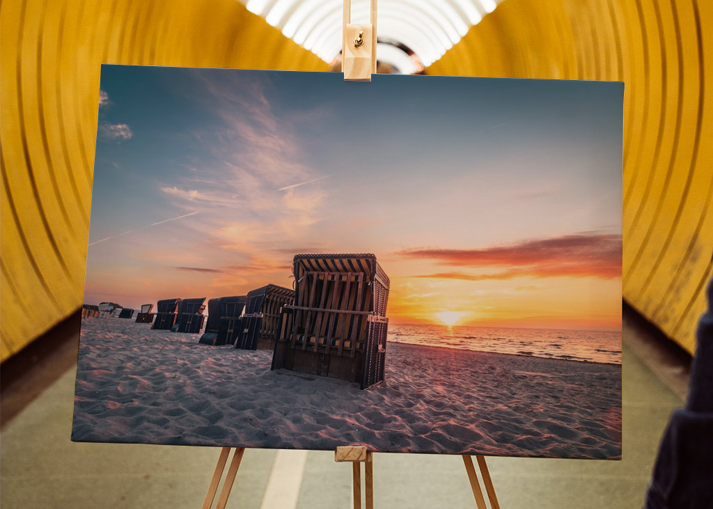 Solnedgang Østersøen strand