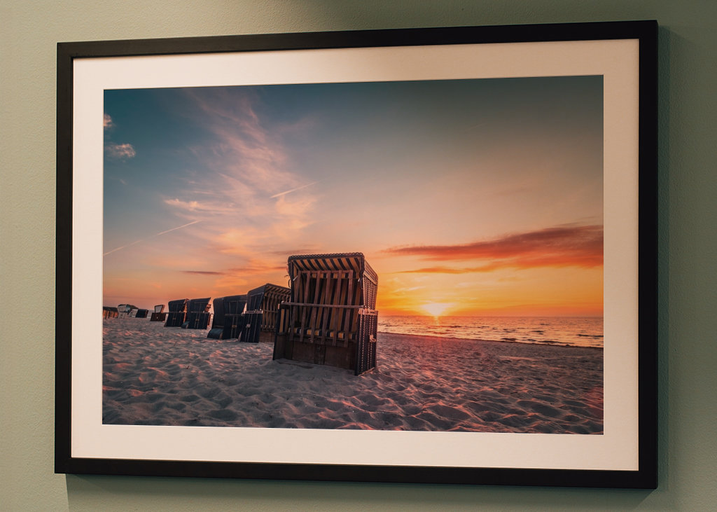 Solnedgang Østersøen strand