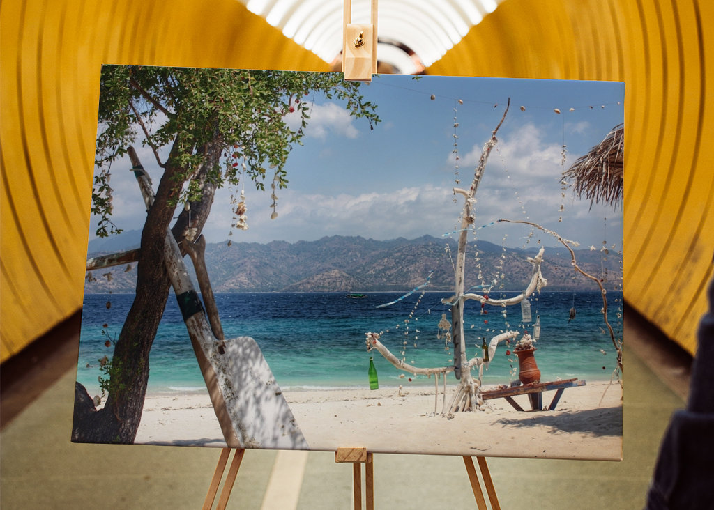 Vit strand i Gili Meno