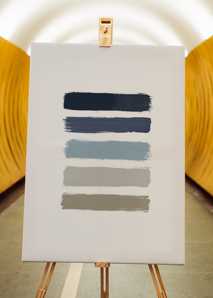 Blue & Taupe Stripes