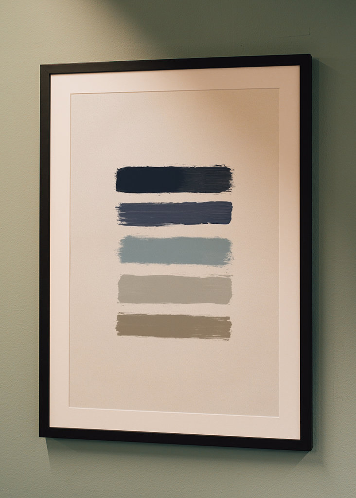 Blue & Taupe Stripes