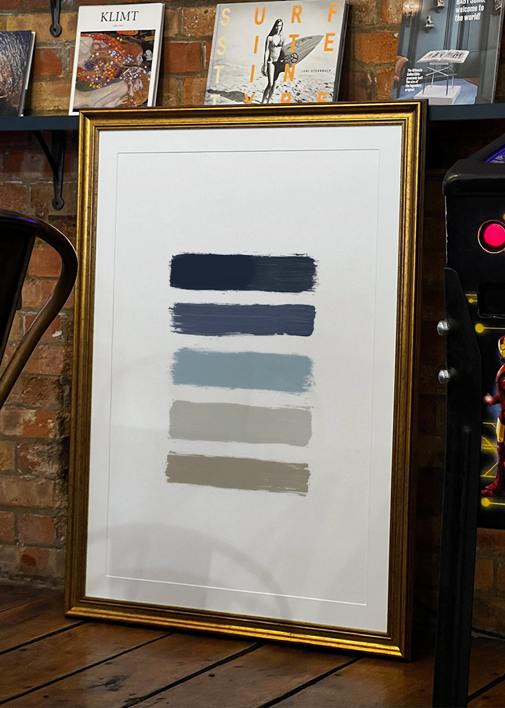 Blue & Taupe Stripes