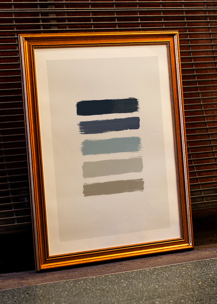 Blue & Taupe Stripes