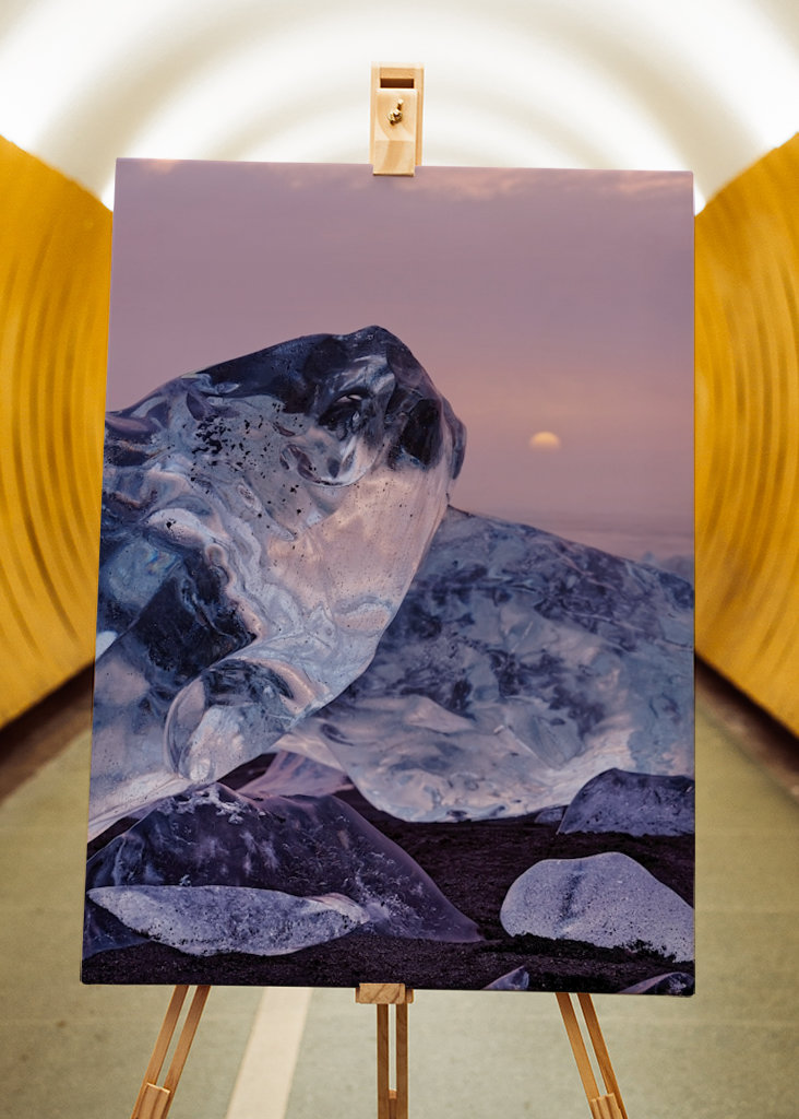 Eisblöcke im Abendlicht