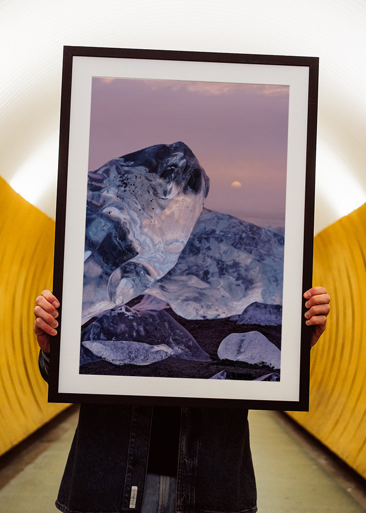 Eisblöcke im Abendlicht