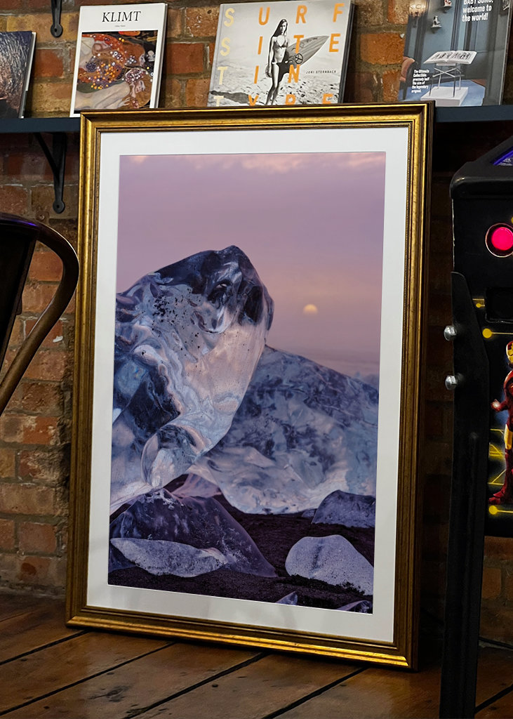 Eisblöcke im Abendlicht