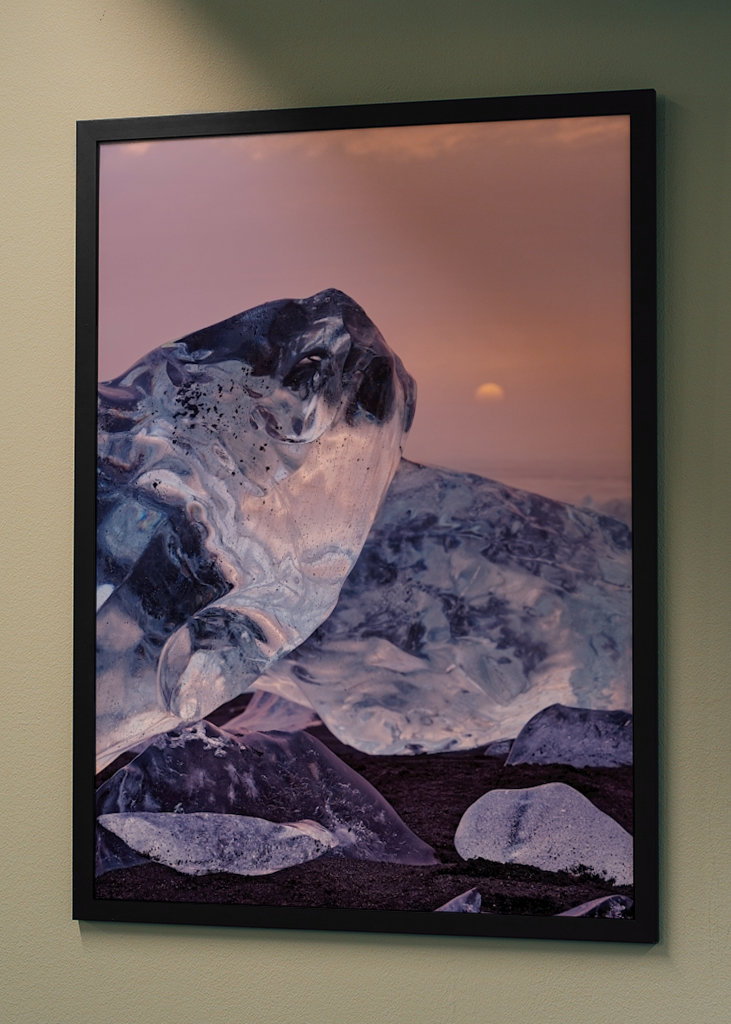 Eisblöcke im Abendlicht