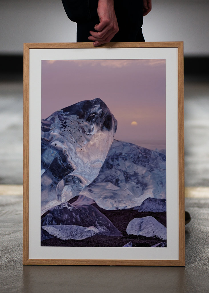 Eisblöcke im Abendlicht