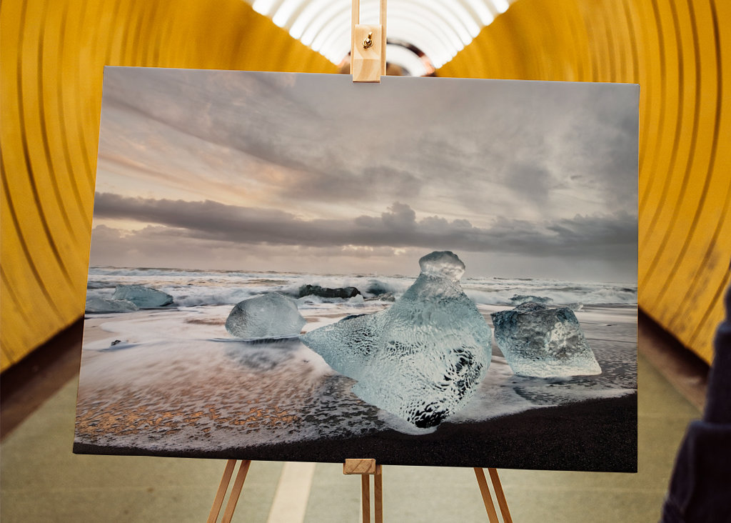 Eisblöcke am Strand