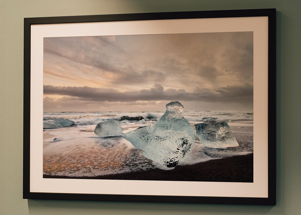 Eisblöcke am Strand
