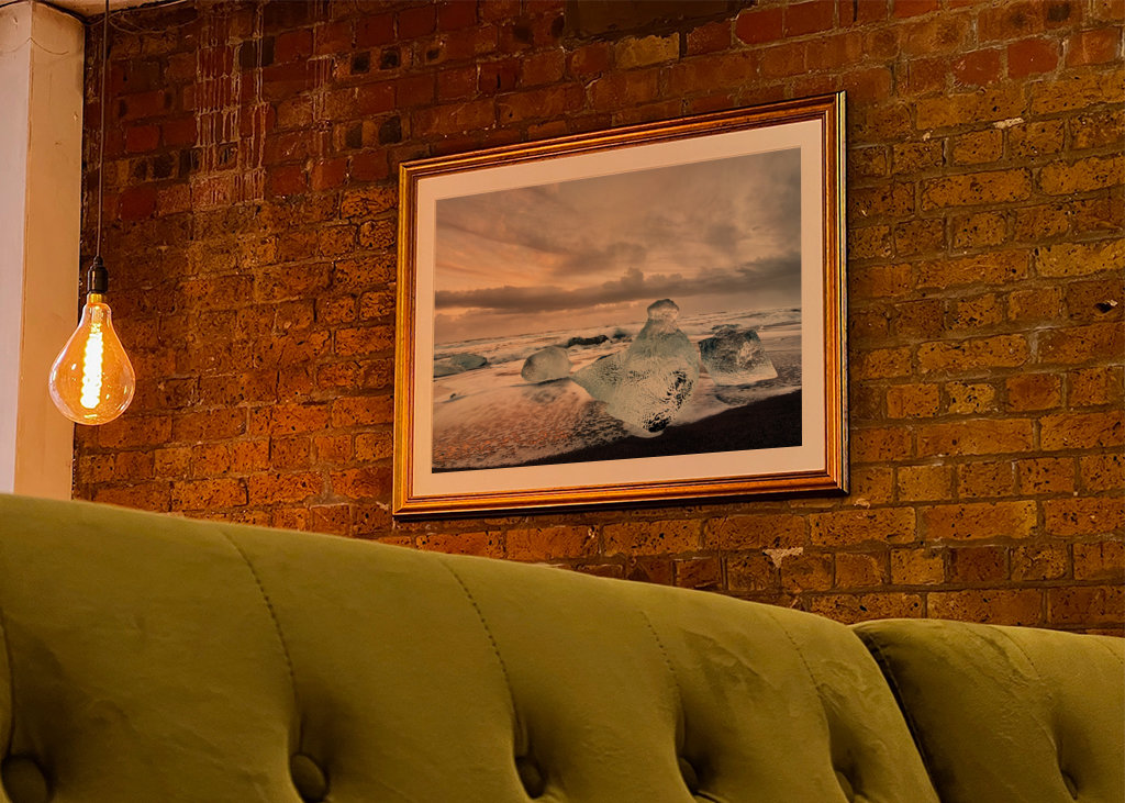 Eisblöcke am Strand