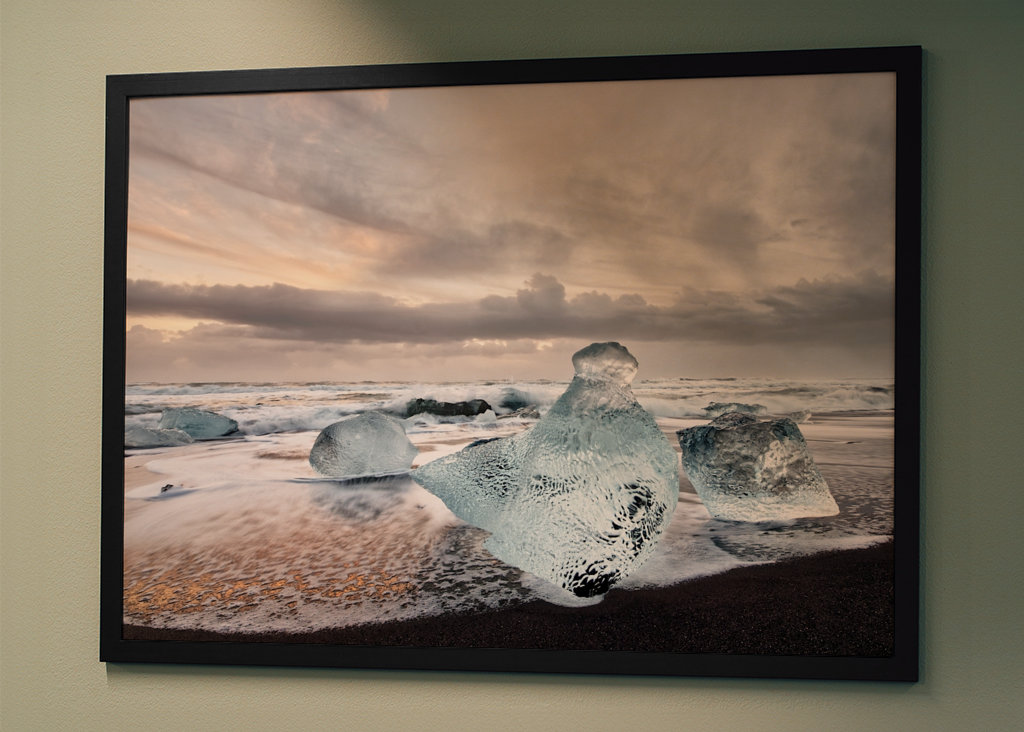 Eisblöcke am Strand