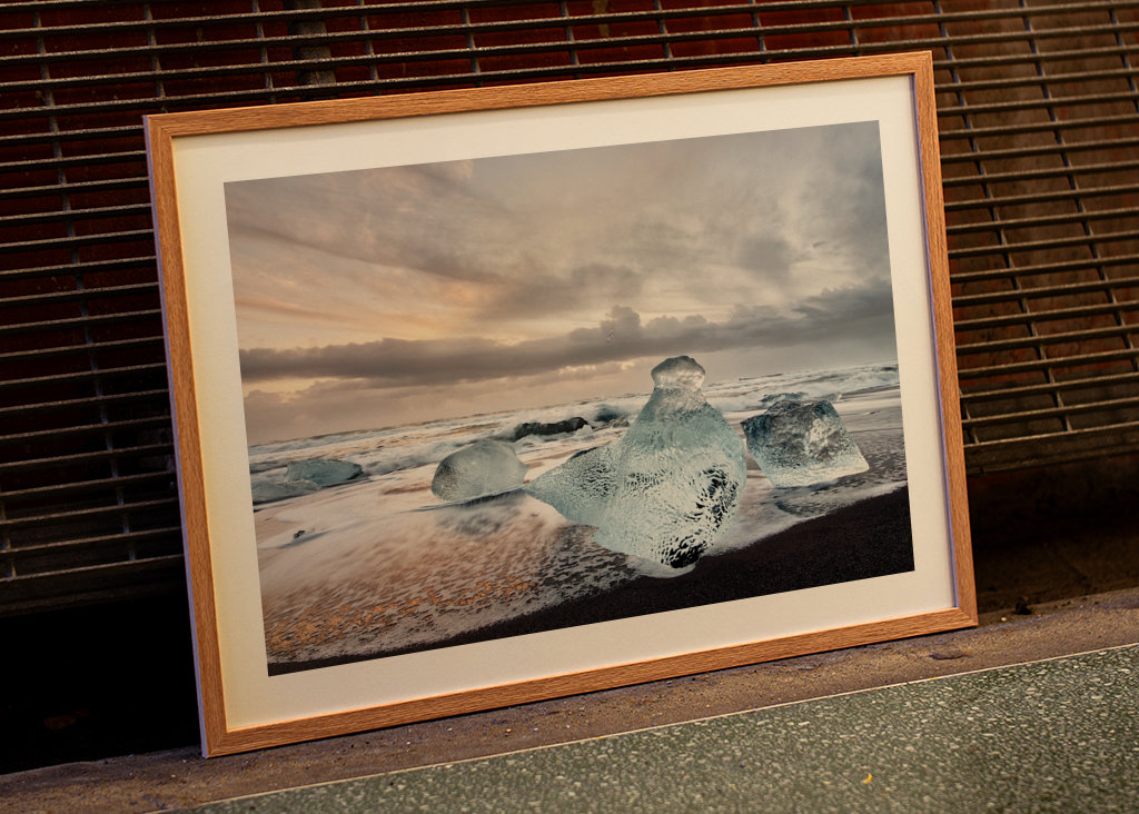 Eisblöcke am Strand