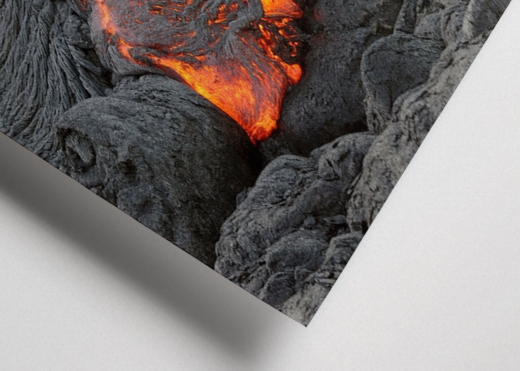 Lava comes out of a fissure