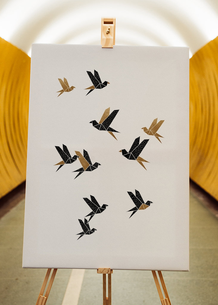 Origami Ptáci Koláž I